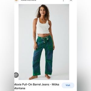 We The Free Moxie Flocked Barrel Velvet Jeans
